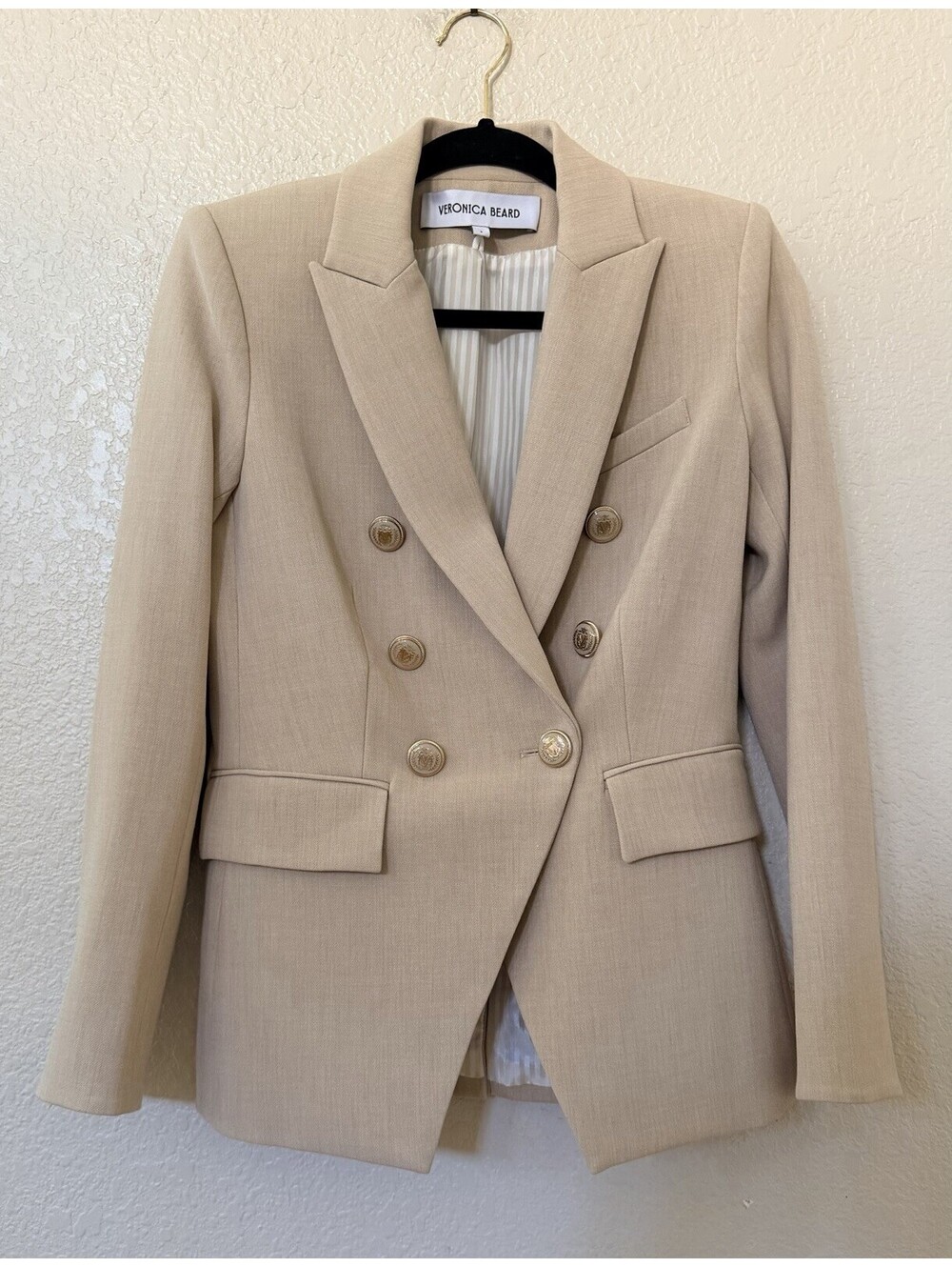 New Veronica Beard Miller Dickey Jacket In Heathered Sand Size 2 $798 - Picture 4 of 13